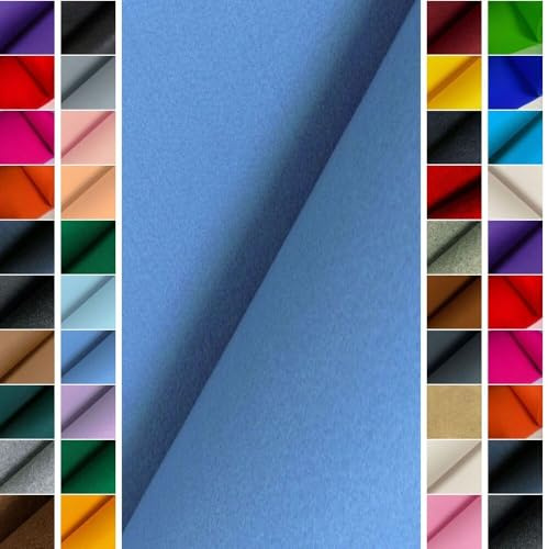 StoffBook 4mm Polyester Bastelfilz Stoff Meterware Blau – Stabiler Filzplatten Zum Nähen, Kleben, Basteln, DIY Taschen, Dekoration und Kinderprojekte - 100cm Breite - e381