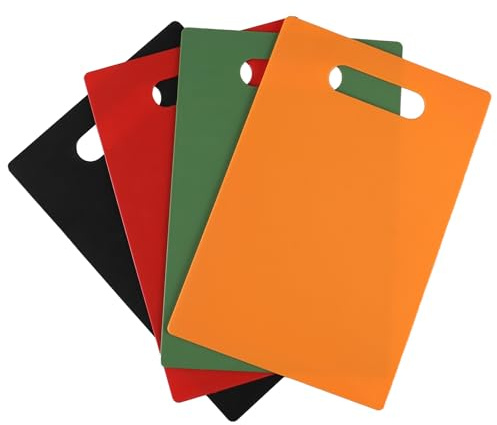 4-Pack Small Fruit Chopping Board, Colored Plastic Kitchen Cutting Board