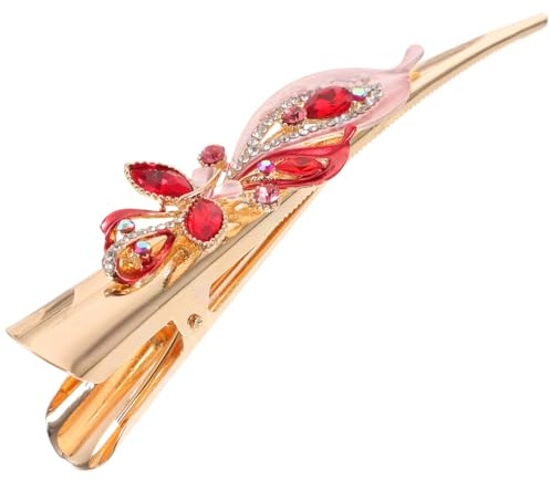 BELLIFFY Entenschnabel-Haarspange Vintage Haarklammer Mit Strass- Und Blumendekor Dekorativer Haarschmuck Für Frauen Und Mädchen Für Hochzeit Festival Party Und Alltag