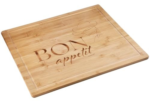 KESPER | Buffetplatte/Herdabdeckplatte mit Einbrand, Material: Bambus, Maße: 56 x 50 x 4 cm, Holzstärke: 1,6 cm, Farbe: Braun | 58597 13