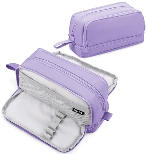 Eucomir Astuccio 3+1 Scomparti Bambina Ragazzo, Astuccio Scuola Elementare Astuccio Grande Astuccio Portapenne Astuccio Ragazza Scuola Media, Viola Chiaro
