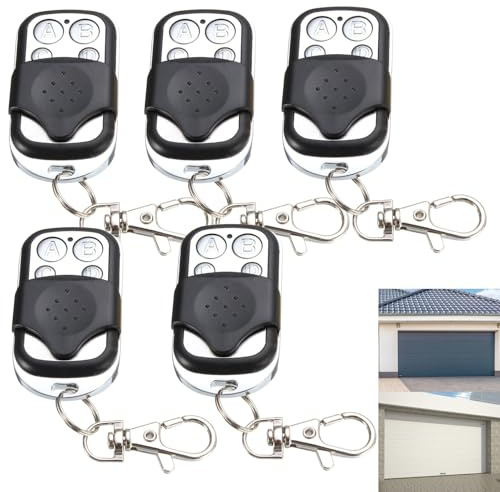 5Pcs 433MHZ Universal Garage Door Opener Remote,Universal Automatic Gate Remote Control,433MHZ Wireless Garage Door Opener,Garage Door Remote Control Fob,Electric Garage Door Opener,Gate Fob Remote