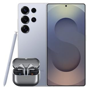 Samsung Galaxy S25 Ultra AI Smartphone, 12GB Memory, 256GB Storage, S Pen Included, Titanium Silverblue and Galaxy Buds3 Pro, Grey (UK Version)