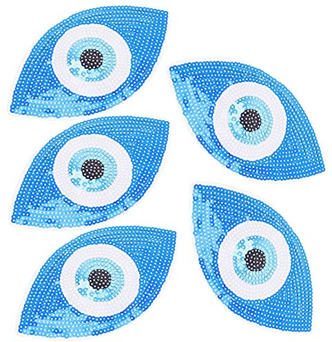 DIYEAH 5stücke Gestickte Pailletten Augen Aufnäher Dekorative Diy Kleidung Applikationen Strapazierfähig Zum Aufnähen Für Reparatur Und Individuelle Veredelung Von Mode Schuhe Hüte