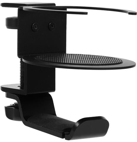 IMIKEYA Kopfhörer-ständer Drehhaken Kopfhöreraufhänger Für Schreibtisch Getränkehalter Mit Silikon-Schutz Geeignet Für Gaming-pc-zubehör Und Verschiedene Tischdicke