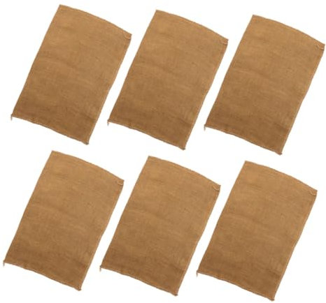 Toddmomy 6pcs Large Reusable Burlap Potato Sack Strong Jute Vegetable Storage Bags for Food Multi-purpose Hessian Bags for Gardening