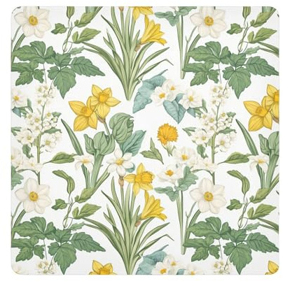 KLL Summer Flowers Daffodils Callistephus Hosta White Portable Toiletries Pouchs Cloth Makeup Organizer Wrap Camera Lens Cloth Wrapper For Organization, summer Flowers daffodils Callistephus Hosta