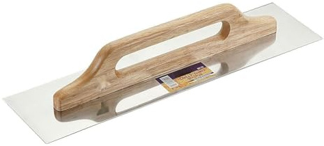 Llana para yesero 500x130 mm con mango de madera, ideal para alisar y aplicar yeso en superficies.