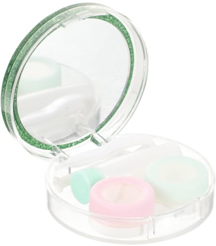 KOMBIUDA Kontaktlinsenbehältnis Linsenbox für Reisen Aufbewahrungsbox für Kontaktlinsen Praktischer Organizer für Kosmetiklinsen Leicht und Tragbar Zufällige Farbe