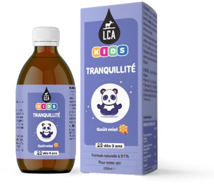 LCA KIDS | TRANQUILLITÉ | Stress, Angoisse, Agitation | Verveine citronnée, Tilleul, Magnésium, Vitamine B6 | Enfant dès 3 ans | Goût Miel | Ingrédients d'origine naturelle | Solution buvable | 200ml