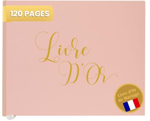 Plantvibes Gästebuch für Hochzeit – 120 Seiten aus hochwertigem Papier, dickes Papier, nicht gedrückt, mit goldenem Titel – ideal für Hochzeiten, Geburtstage, Gästebuch zur Taufe