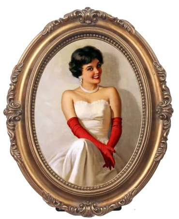 FR PARAFAYER Oval-Shaped Vintage Photo Frame with Gilded Ornate Patterns,Exuding Timeless Elegance,Wall and Tabletop Victorian Frame (Gold, 5x7)