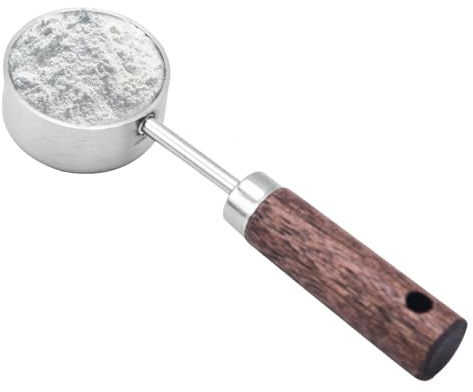 Coffee Powder Milk Powder Spoon - Rustic Measuring Scoop, Wooden Handle Spoon, Vintage 15 ml Measuring Tool with Wooden Handle, Tablespoon for Kitchen Baking, Coffee Sugar Flour Use Vintage Tablespoon