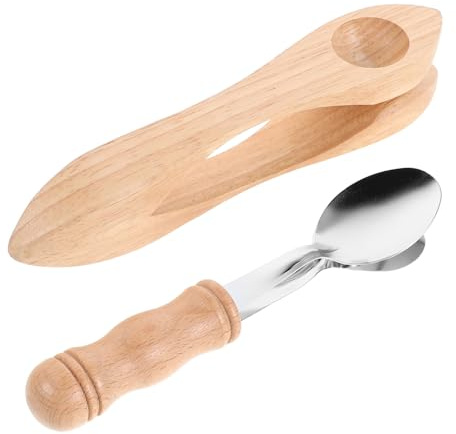 MUELODSIC 2pcs Montessori Wooden Percussion Spoons Natural Tone Rhythm Instruments with Ergonomic Handles Folk Music for Rhythm Learning and Party Entertainment
