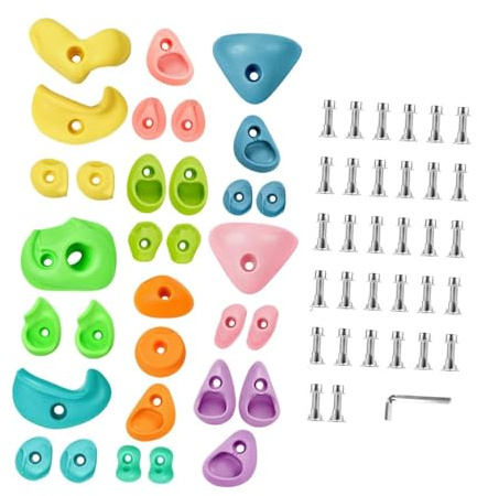 wisoolkic Prese per Parete da Arrampicata: i Bambini sviluppano abilità e promuovono l'attività Fisica in Un Sicuro. Prese per l'arrampicata sugli Alberi per l'allenamento degli scalatori.