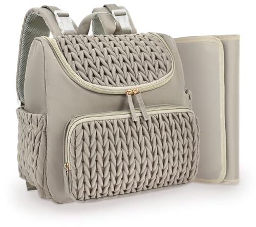 Jokapy Wickelrucksack, Wickeltasche mit Wickelunterlage(Kamel) | stilvoller Diaper Bag Backpack mit isolierter Tasche, Baby Wickeltasche Rucksack, Mama Rucksack für Kinderwagen Unterwegs
