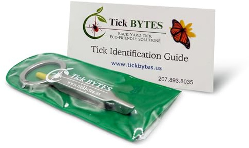 TickBYTES - Kit per la rimozione delle zecche, pinzette a punta fine in acciaio inox con lente d'ingrandimento e carta d'identità, strumento sicuro per rimuovere le zecche, portatile, essenziale per
