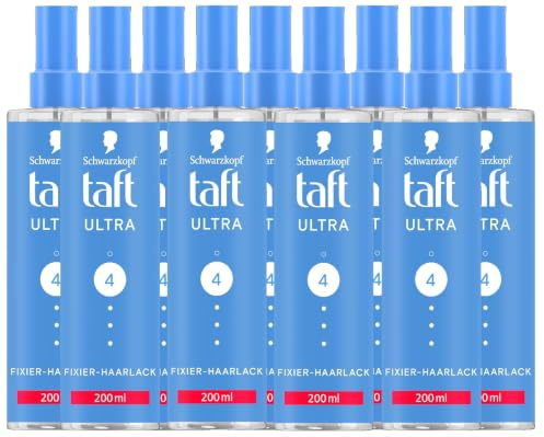 Taft Haarlack Ultra Haltegrad 4 (9x 200 ml), Styling Spray bietet bis zu 24 h Halt, verleiht gestärktes und widerstandsfähiges Haar, mit HaptIQ System