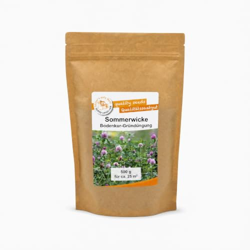 Gärtner's erste Wahl! Bobby-Seeds Sommerwicke Gründüngung 500 g für ca. 25 m², Saatgut ohne Gentechnik, einjährige Zwischenfrucht für Humusaufbau & natürliche Stickstoffbindung