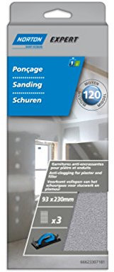 Norton Lot de 3 Garnitures plâtre 93 x 230 mm Grain 120