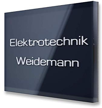 Metzler Namensschild - Türschild - Edelstahl & Acrylglas - inkl. Beschriftung in 3D-Tiefengravur (10,0 x 4,0 cm, Anthrazit (RAL7016))