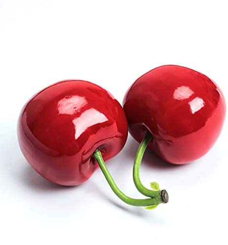 XINFU Fake Artificial Fruit Big Double Cherry Decoration Simulation Food Model Kitchen Photography Props