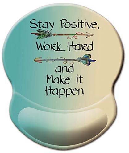 ITNRSIIET Mouse Mat with Wrist Support,Ergonomic Mouse Pad with Memory Foam Gel Wrist Rest,Gaming Mousepad with Lycra Cloth,Non-Slip PU Base for Computer,Laptop,Office&Home,Inspirational Quote