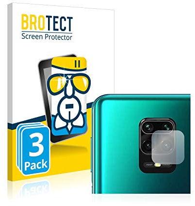 BROTECT Lámina Cristales para Xiaomi Redmi Note 9S | (SÓLO Cámara) 3 Unidades Transparente Protección Pantalla Made in Germany Dureza 9H Anti-Arañazos Protector Cristal