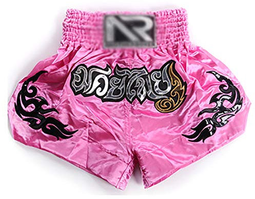 JTRHD Muay Thai Käfighose Mixed Martial Arts Training Sanda Kampf Wettbewerb Stickerei Shorts Jogginghose Rosa Dehnbar Elastisch (Farbe : Rosa, Size : XL)