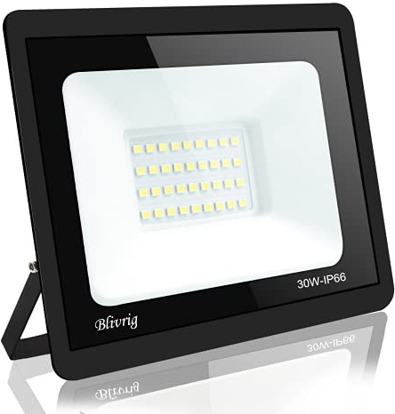 Blivrig LED Strahler Außen 30W, LED Scheiwerfer 3000K Warmweiß 3000LM | IP66 Wasserdicht Außenstrahler, 120° Strahl, Fluter für Garten Garage Hof Hinterhof