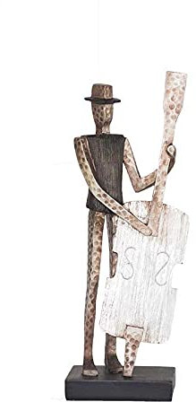 YQLKD Dekorative Skulpturretro Musiker Figuren Trommel Geiger Skulptur Harz