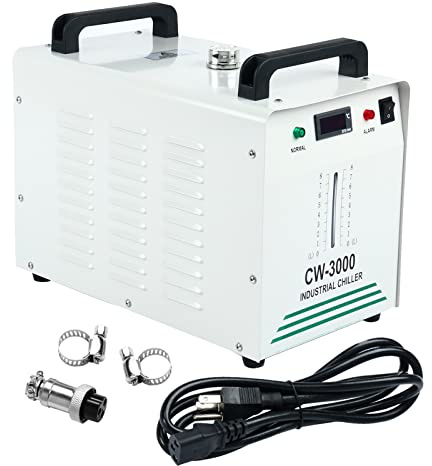 DasMarine CW-3000 Water Chiller,8L Industrial Water Chiller,Thermolysis Type Water Cooling Chiller Machine,110V Economic Water Cooling Equipment for 60W 80W Laser Engraving Machine