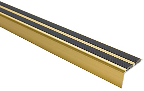 Effector Treppen Antirutschprofil Alu 180 cm 36x20 mm Gold Bodenprofil | Antirutsch Schutz, Hohe Stabilität, Langlebig