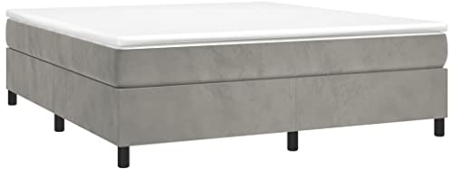 vidaXL Ramsäng ljusgrå 200x200 cm sammet dubbelsäng, säng ram, resårmadrass