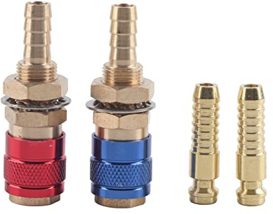 TIG Welding Gas & Water Quick Connector fitting Hose Connector, 8mm TIG Welding Equipment, Welding Gas Quick Release 2Pcs Water Cooled Gas Adapter Quick Connector for Tig Welding Torch