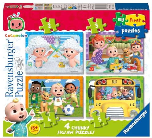 Ravensburger - Puzzle Cocomelon, Kollektion My First Puzzles, 2-3-4-5 Teile, Empfohlenes Alter 18+ Monate