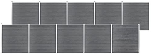 INLIFE Gartenzaun WPC 1737x186 cm Grau,260.55kg,3053233