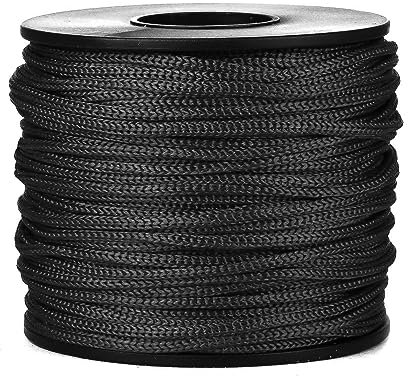 BEL AVENIR Nylon Satin Cord, 2mm 50 Yards Braided Lift Shade Cord for Necklace Bracelet String Cord, Blind Shade, Trim and Shoelaces (A12222-Black)