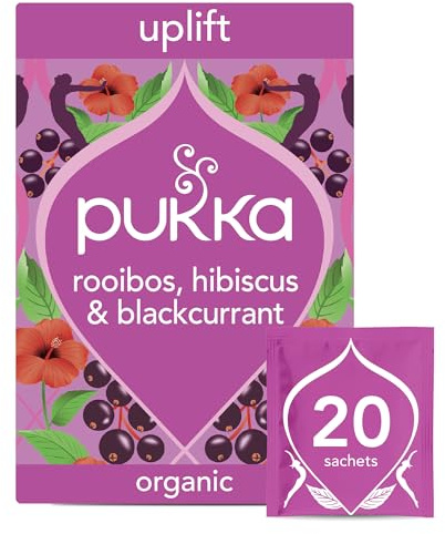 Pukka Herbs Morning Berry Organic Herbal Tea, 20 Teabags, Berry Blend | For a bright lift, Bright, fruity blend with rooibos, Naturally caffeine-free, organically grown
