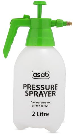 ASAB 2L Pressure Sprayer 2 Litre Garden Sprayer Pump Action Water Pump Spray Bottle with Adjustable Spray Nozzle with Trigger Lock Fertilisers Pesticides Weed Killer Home Indoor Plants Cleaning DIY