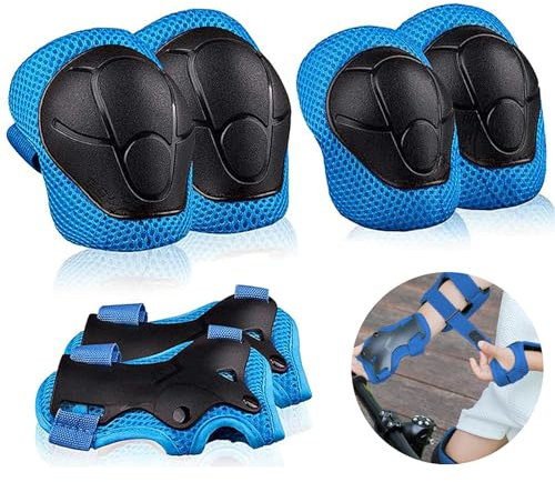 DALAETUS 6 Stück Schützer Set, Knieschoner Kinder, Skate Protektoren mit Knieschoner, Ellenbogenschoner und Handgelenkschoner für Skaten Fahren, Skateboard Roller, Outdoor Sport