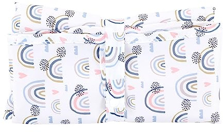 Baby-Wickelunterlage, Leichte Wasserdichte Windel-Wickelunterlage, Leicht zu Reinigen, Nylon, Faltbar, Weich, für den Außenbereich für das Auto (Weißer Regenbogen)