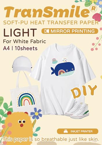 TRANSMILE A4 10 Sheets Iron on Transfers for Inkjet Printer(TS-H-L1.0-10)