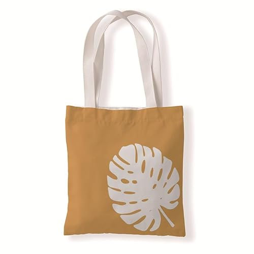 Tote Bag Hojas De Palma Naranja Bolsa de Tela Algodón y Cáñamo Bolsas de Tela para Pintar Gran Capacidad Bolsa Tela Plegable Bolso Tela Duradero Totebag Reutilizable Bolsos de Tela 30x40cm/2 Pcs