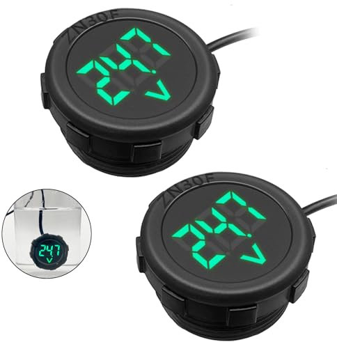 Hoembpn 2Pcs DC 4V-100V Afficheur Numérique Voltmètre LED Voiture Étanche Affichage Tension Batterie Testeur de Tension pour Moto, Bateau, Camion, Caravane, marine(Vert)