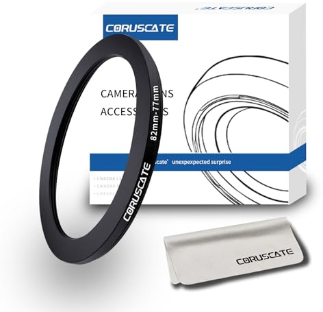 82mm auf 77mm Objektivadapter Ring,Step-Down-Ring Filter Adapter Kompatibel mit Allen 82mm Objektiven mit 77mm UV ND CPL Filter +1pcs Objektivreinigungstuch