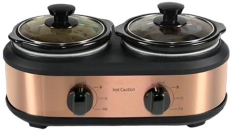 Marmite électrique domestique, mini ragoût à deux têtes en acier inoxydable et machine de cuisson à mijoteuse, marmite en céramique amovible, adaptée aux cuisines, dortoirs