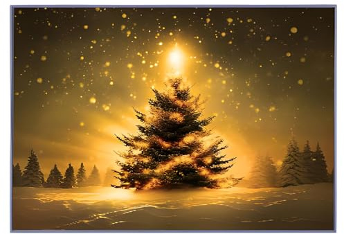 Dipinto natalizio da parete illuminato a LED, luce notturna natalizia – 3 colori dimmerabili, decorazione per atmosfera notturna per bambini