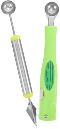CIYODO 2pezzi Scavino per Melone Forma di Palla Utensile da Cucina per Tagliare Frutta Cucchiaio per Scavare Palline di Melone e Dessert
