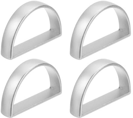 QUARKZMAN 4pz Ring per Tovaglioli a Forma di D, Fermatovaglioli da Tavolo Fibbie Tovaglioli per Decorazione Adornamento Matrimonio Festa, Argento Opaco